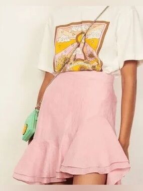 Sandro Emina Asymmetric Ruffle Skirt.